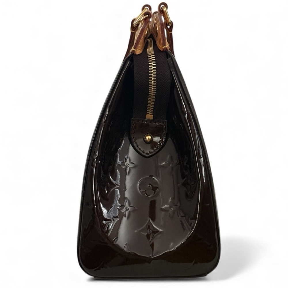 Louis Vuitton Brea MM Monogram Vernis Patent Leather Satchel | Amarante - Picture 3 of 9